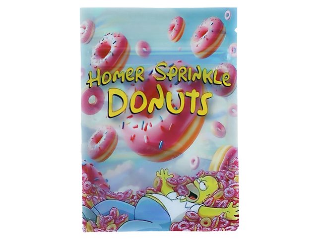 100 Pack 1g Mylar Bags – Sprinkle Donut Graphic