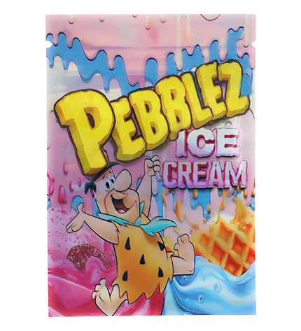100 Pack 1g Mini Mylar Bags – Ice Cream Graphic