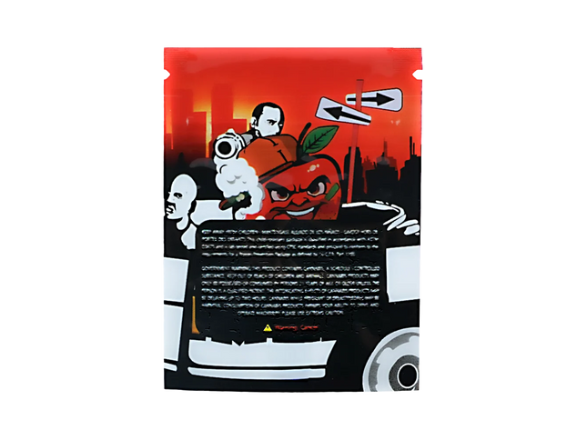 100 Pack 1g Mini Mylar Bags – Apple Graphic