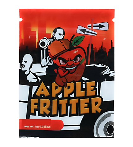 100 Pack 1g Mini Mylar Bags – Apple Graphic