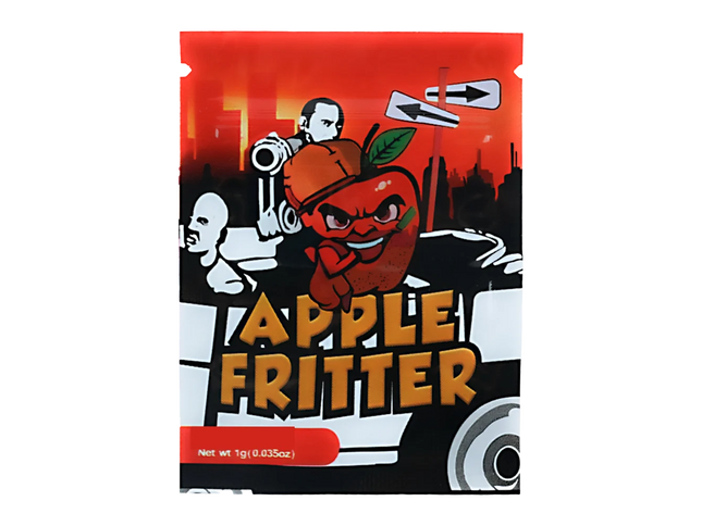100 Pack 1g Mini Mylar Bags – Apple Graphic