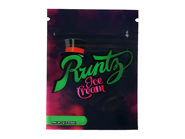 100 Pack 1g Mini Mylar Bags – Ice Cream Graphic