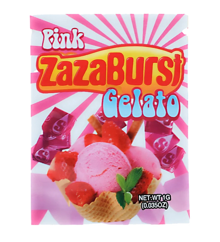 100 Pack 1g Mini Mylar Bags – Pink Dessert Graphic
