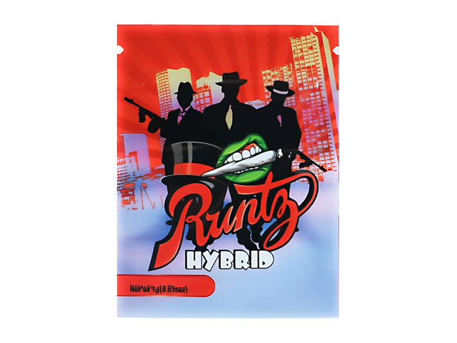100 Pack 1g Mini Mylar Bags – Hybrid Graphic