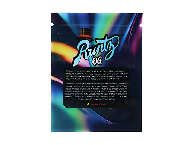 100 Pack 1g Mini Mylar Bags – Blue Graphic