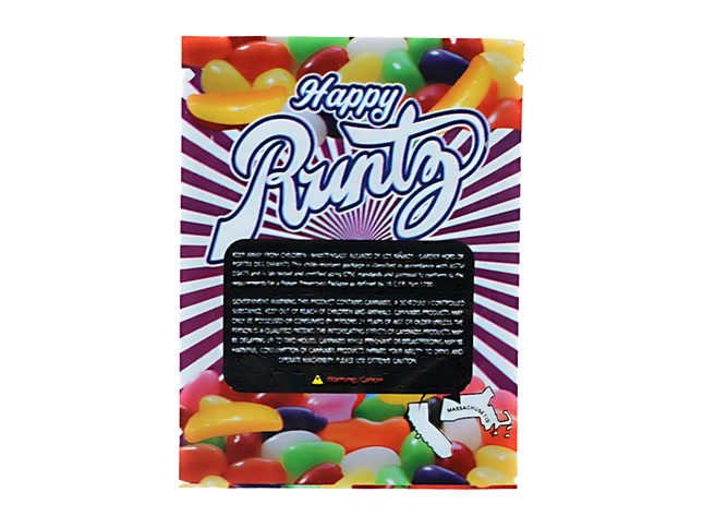 100 Pack 1g Mini Mylar Bags – Happy Character Graphic