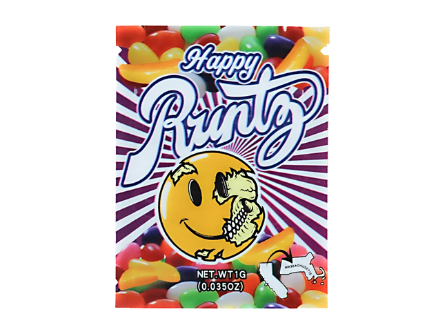 100 Pack 1g Mini Mylar Bags – Happy Character Graphic