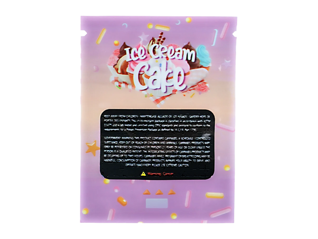 100 Pack 1g Unique Mylar Bags – Ice Cream Cake Graphic