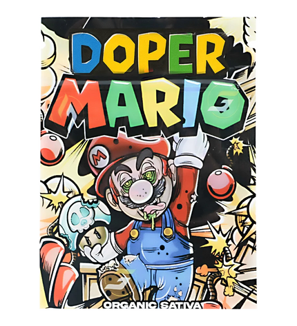 100 Pack 1g Unique Mylar Bags – Super Mario Graphic