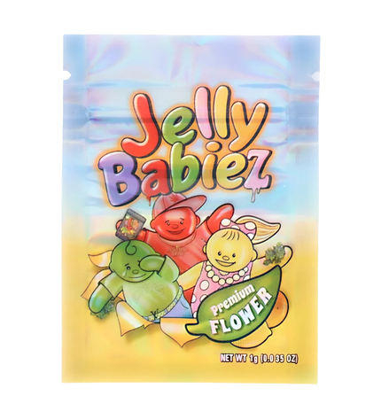 100 Pack 1g Unique Mylar Bags – Jelly Graphic