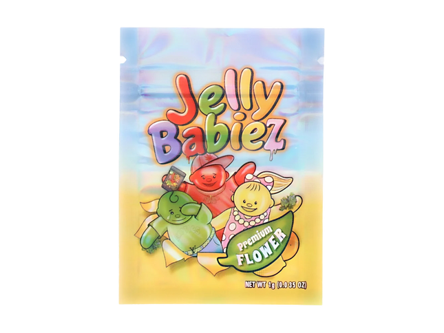 100 Pack 1g Unique Mylar Bags – Jelly Graphic