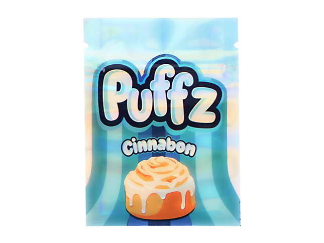 100 Pack 1g Unique Mylar Bags – Cinnamon Graphic