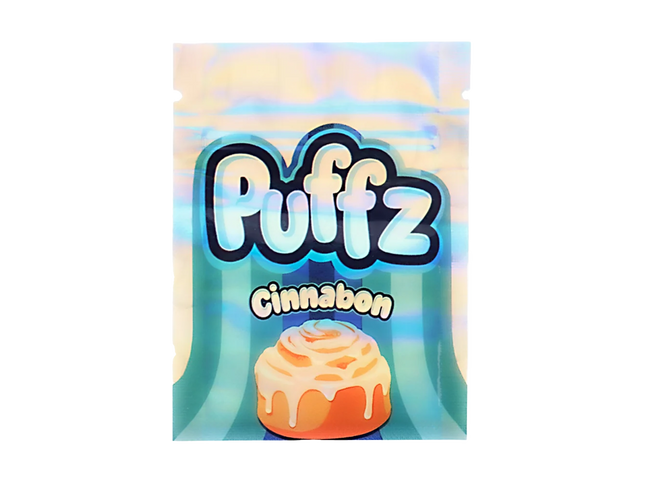 100 Pack 1g Unique Mylar Bags – Cinnamon Graphic