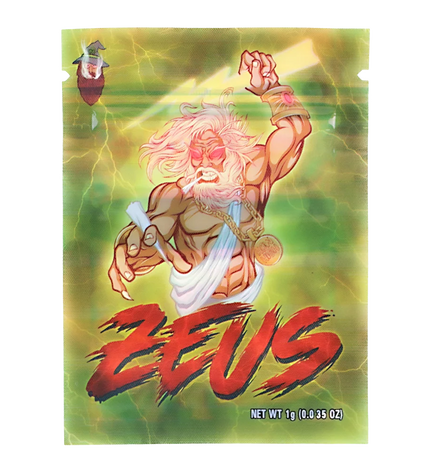 100 Pack 1g Unique Mylar Bags – Zeus Graphic