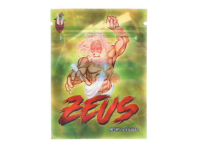 100 Pack 1g Unique Mylar Bags – Zeus Graphic
