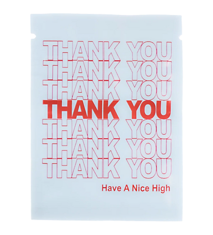 100 Pack 1g Unique Mylar Bags – Thank You Graphic