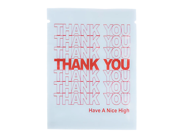 100 Pack 1g Unique Mylar Bags – Thank You Graphic