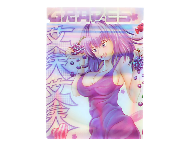 100 Pack 1g Unique Mylar Bags – Grape Graphic