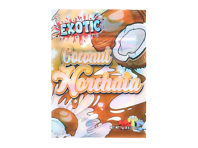 100 Pack 1g Mylar Bags – Coconut Horchata Graphic