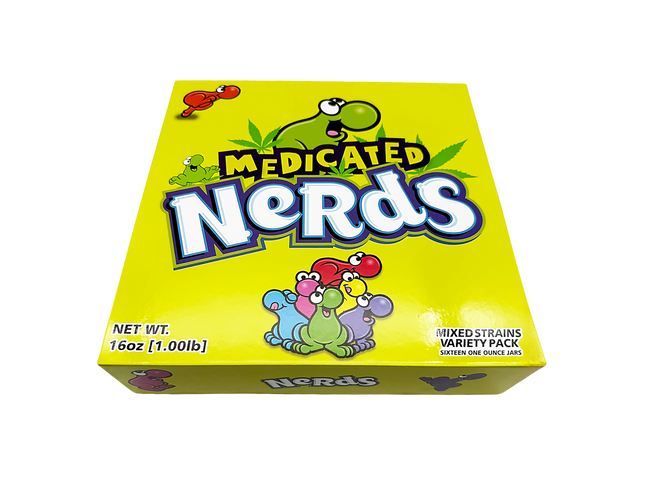 Mylar Kings Premium Nerds Empty 1oz Glass Glass Storage Jars 16 Pack