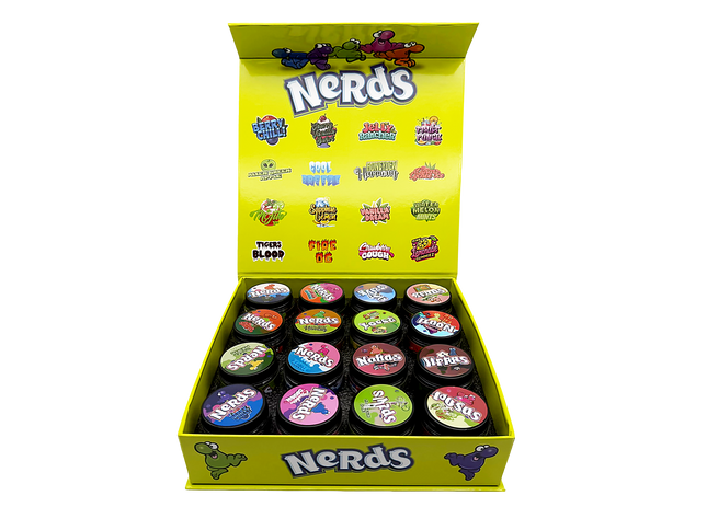 Mylar Kings Premium Nerds Empty 1oz Glass Glass Storage Jars 16 Pack
