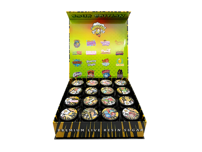 Sour Edition Empty 1oz Glass Glass Storage Jars 16 Pack - Variant | Mylar Kings